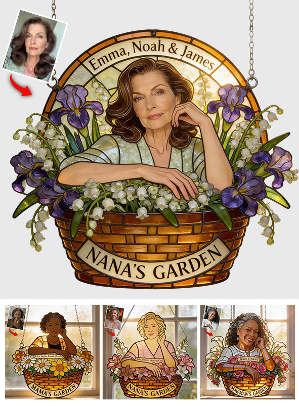 Custom Any Photo - Personalized Grandma Window Hanging Suncatcher Ornament