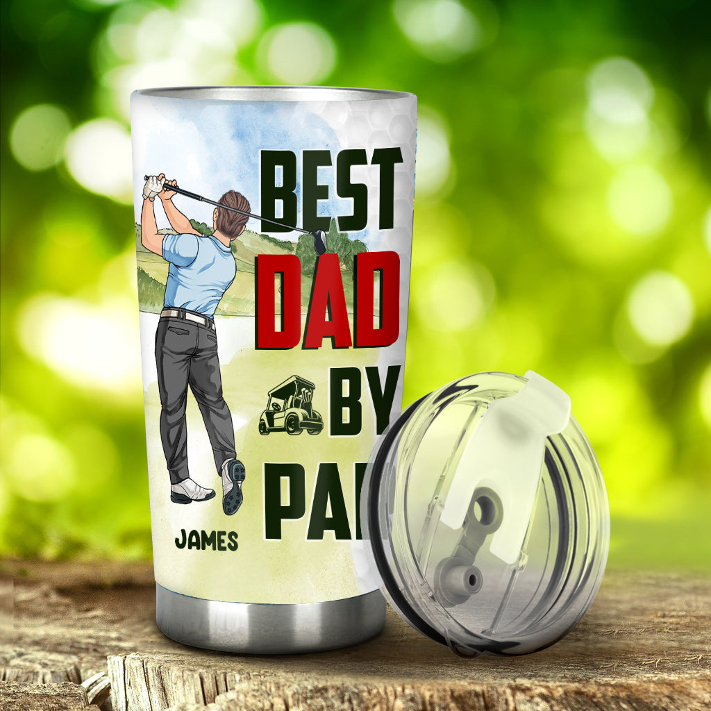 Best Dad by Par Any Title - Personalized Golf Tumbler
