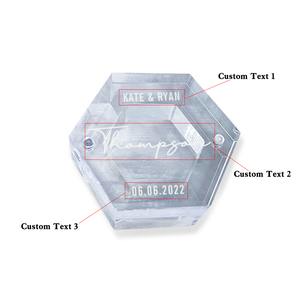 Custom Text - Personalized Layer Acrylic And Wooden Ring Box