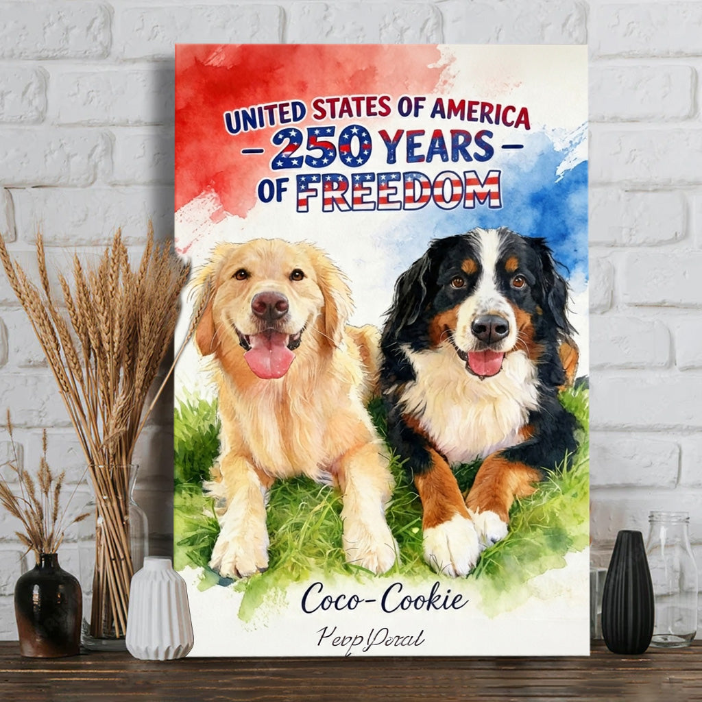 250th Anniversary With Pets - Personalized Dog Canvas And Poster