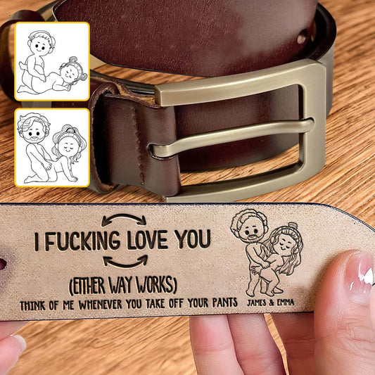 Dear Husband Boyfriend - Personalized Couple Leather Belt