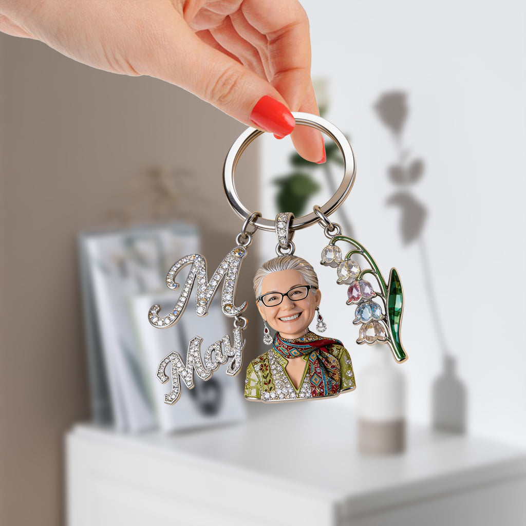 Custom From Letter, Flower, Photo - Personalized Self Love Premium Keychain With Charms