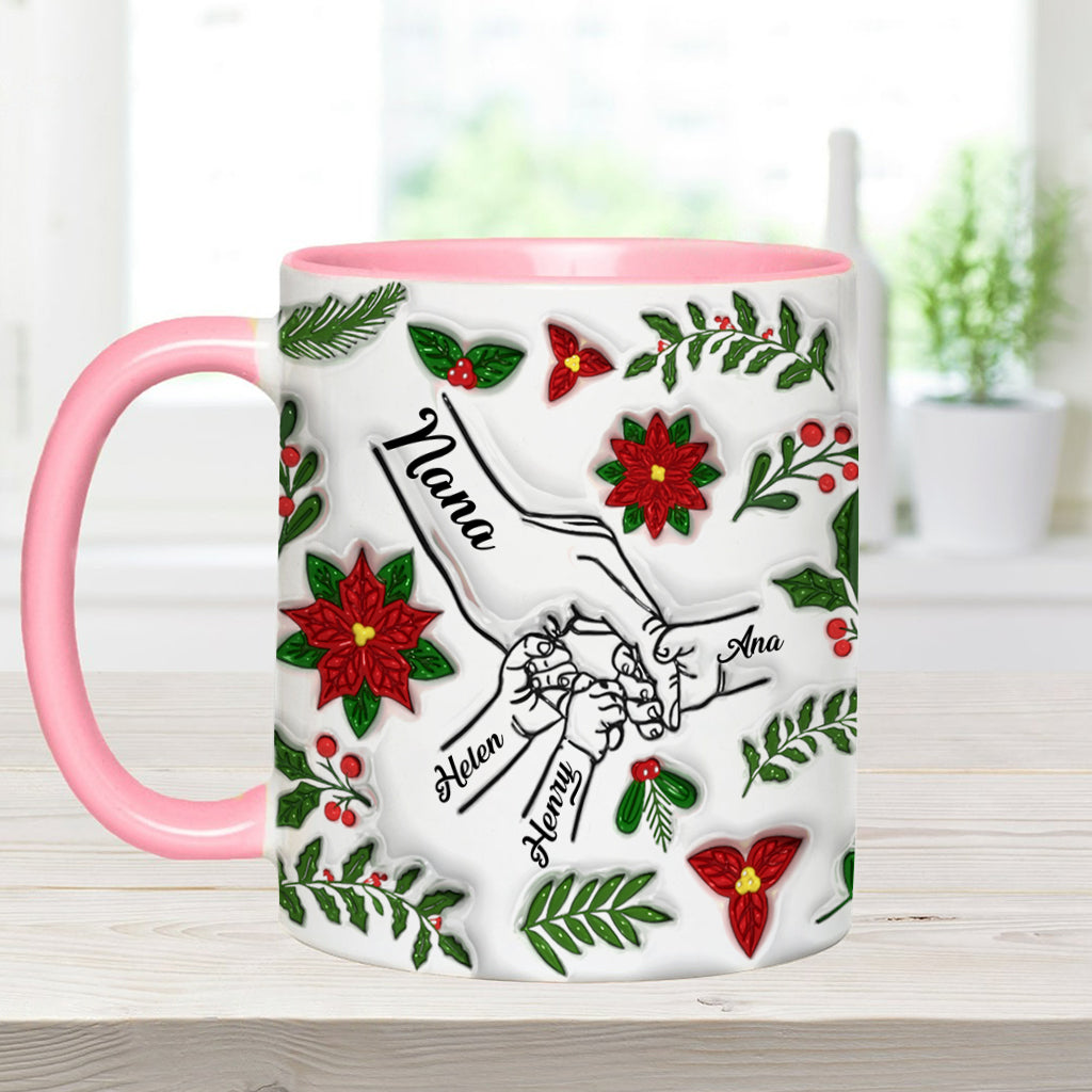 Hold My Hand, Hold My Heart - Personalized Grandma Accent Mug