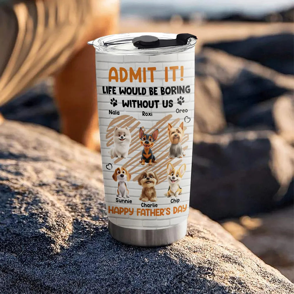 Funny Dog-Themed Father's Day Travel Tumbler - Gift for Dog Lovers
