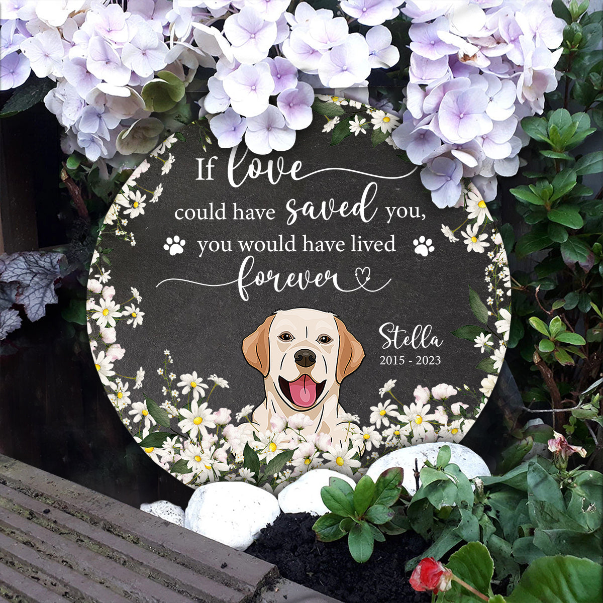 In Loving Memories - Personalized Dog Round Shaped Stone