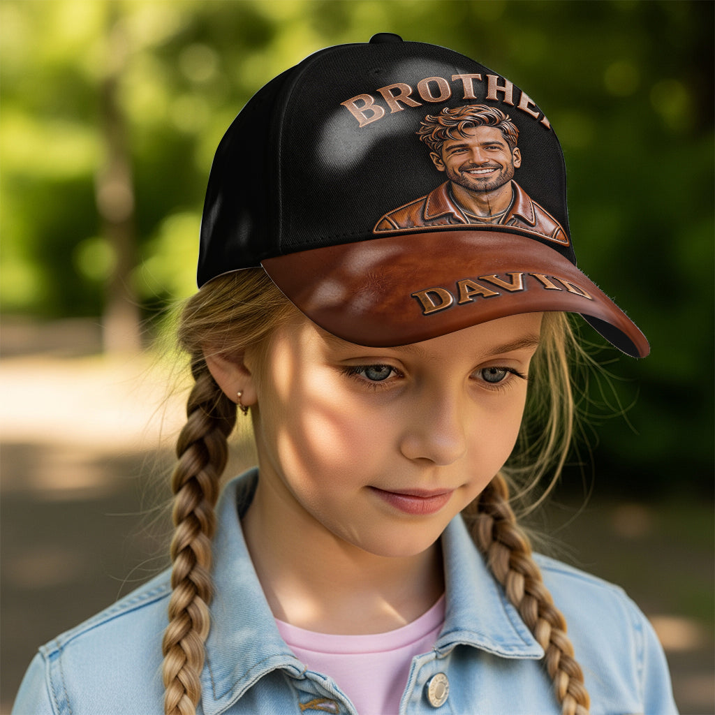 Custom Any Photo Congrat On Being My Brother - Personalized Sibling Classic Cap