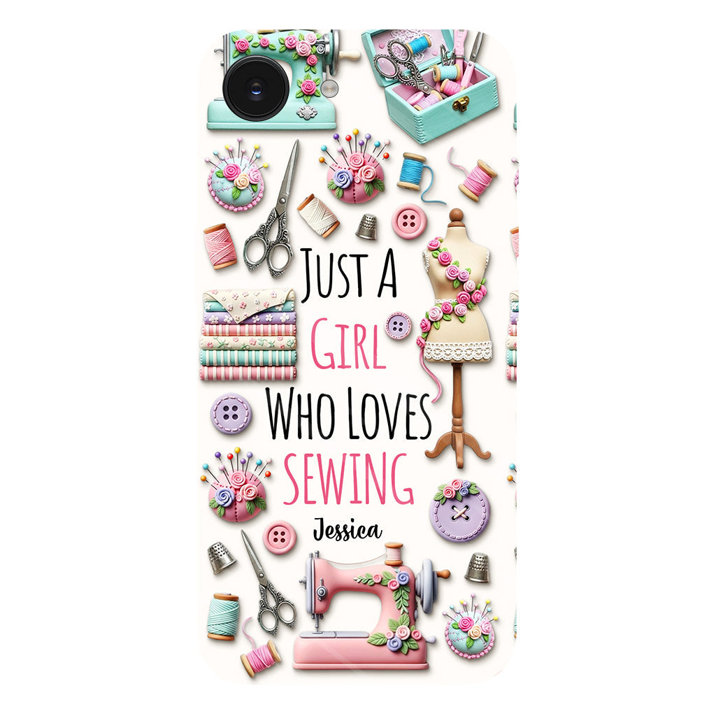 Just A Girl Who Loves Sewing - Personalized Sewing Full Print Phone Case