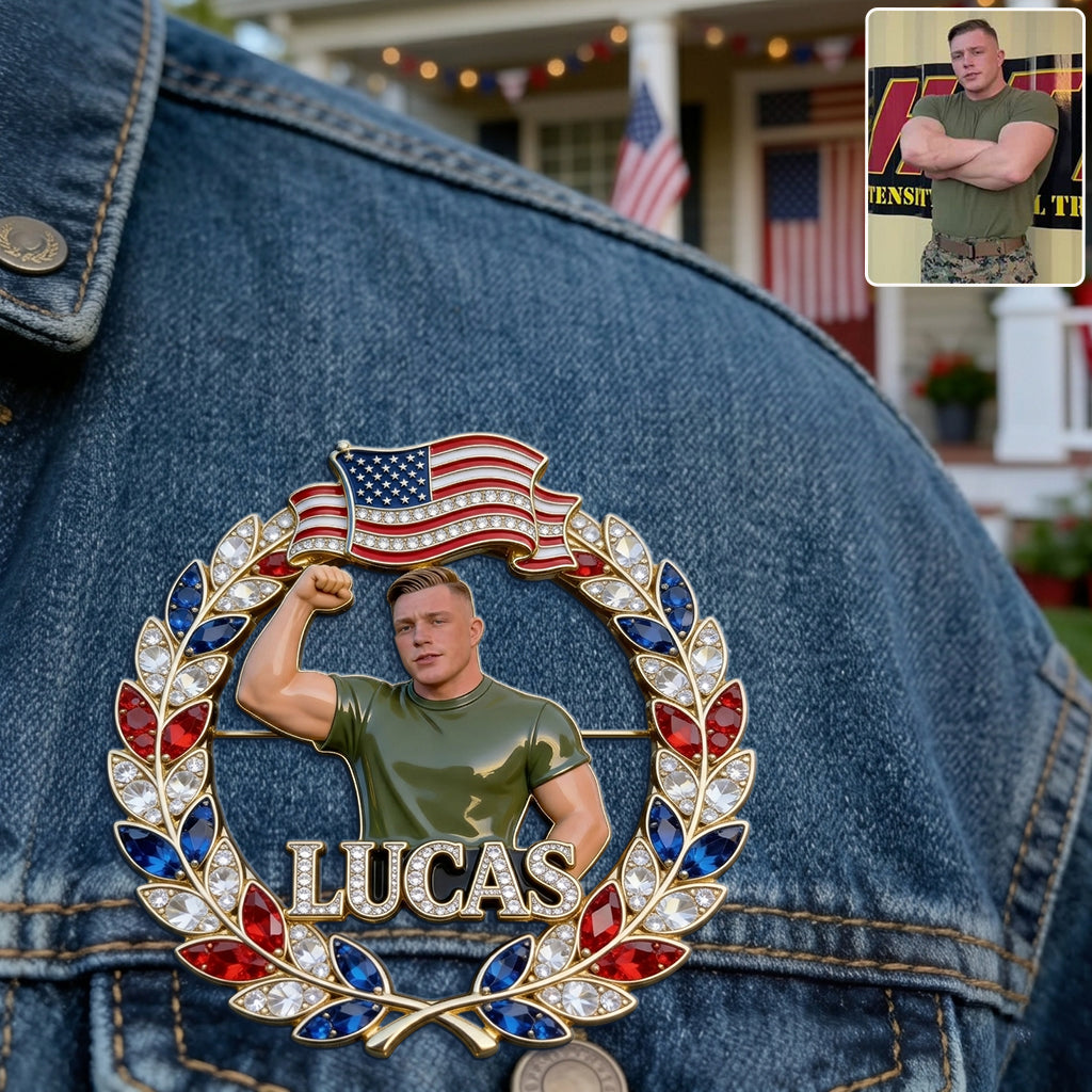 Celebrate 4th Of July - Personalized Family 3D Embossed Enamel Pin