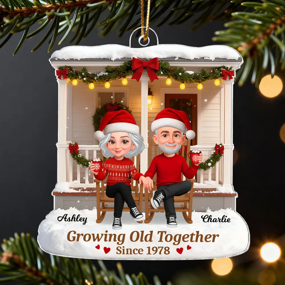Acrylic Ornament Personalized Growing Old Together Couple Keepsake Warm Home Decor Gift for Partners