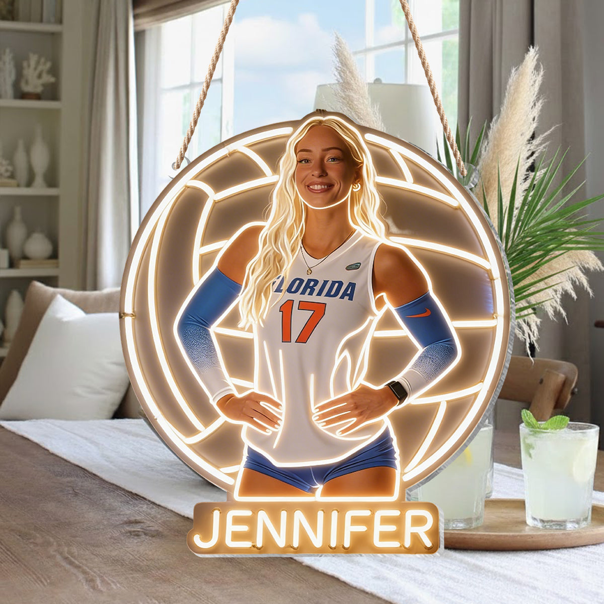 Any Sport - Personalized Volleyball LED Light Acrylic Sign
