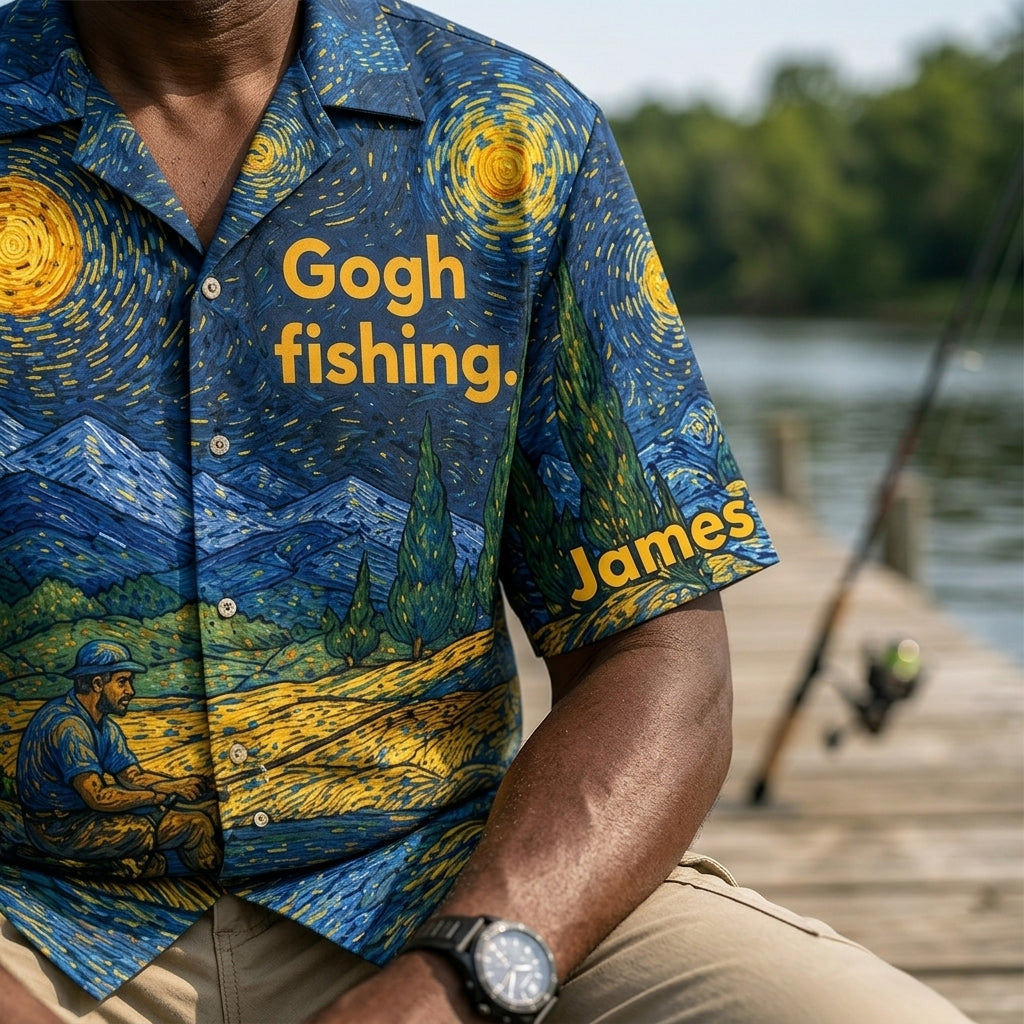 Gogh Fishing - Personalized Fishing Hawaiian Shirt