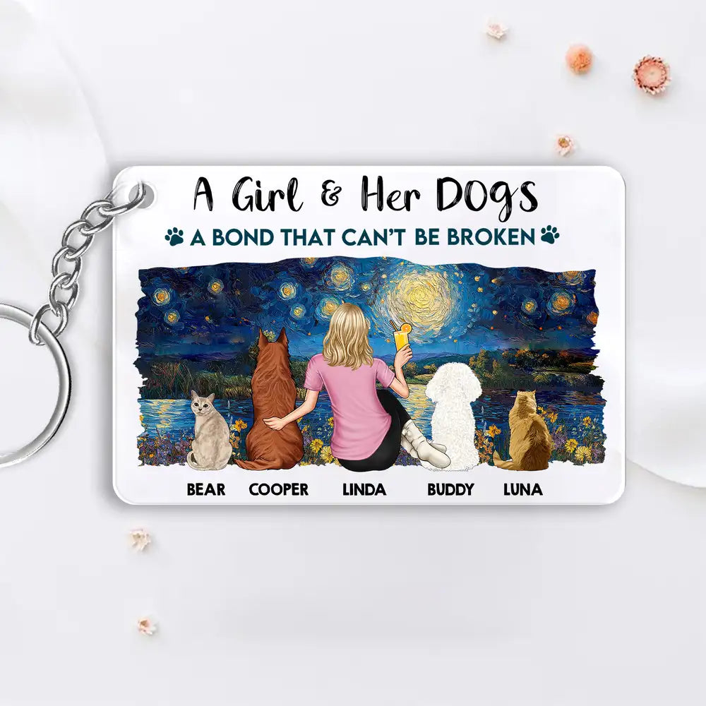 Personalized Pet and Owner Back View Ornament – Wood and Acrylic Combination for Unique Home Decor or Keepsake