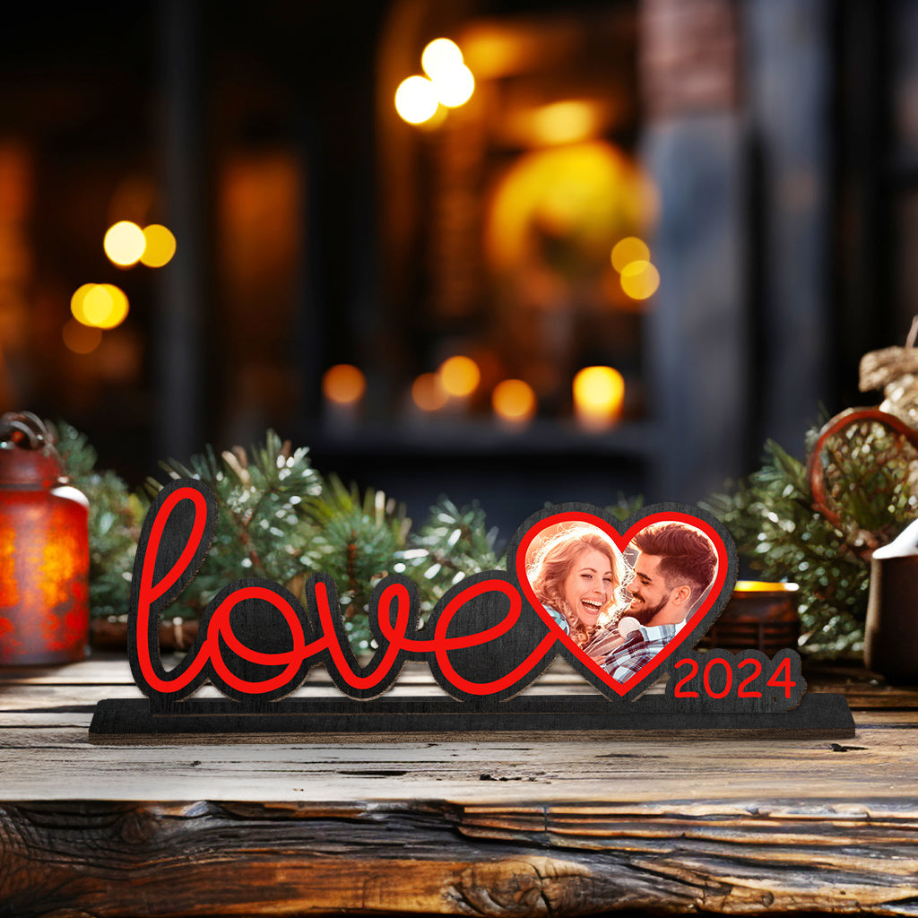 Love 2024 - Personalized Couple 1 Layered Big Freestanding