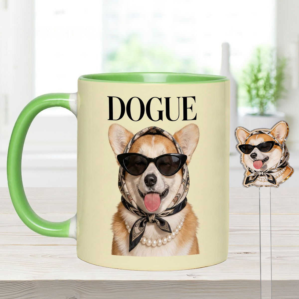 Funny Dog Lovers Gift - Personalized Dog Set Accent Mug with Acrylic Stirrers