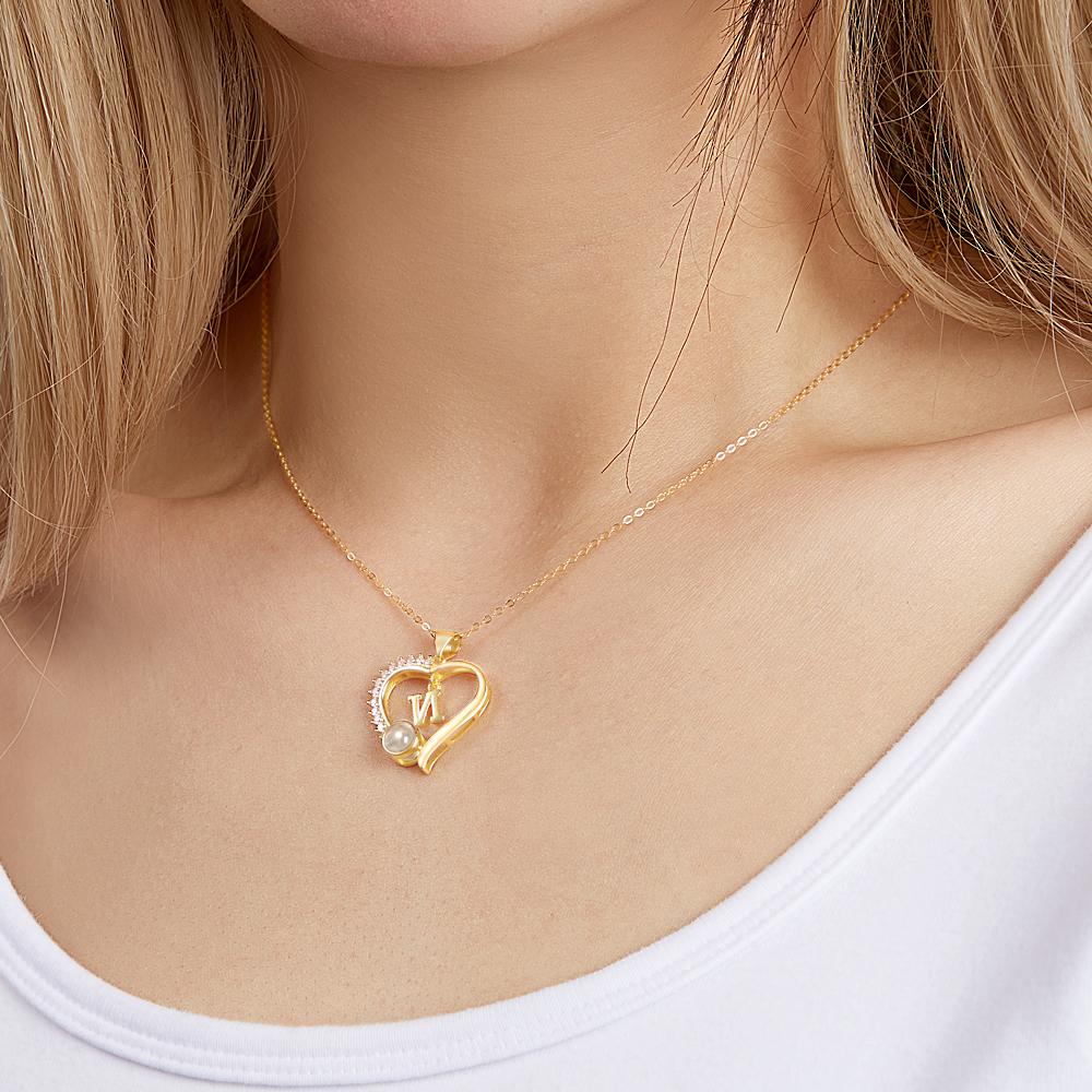 Gift for who lost a loved one - Personalized Letter Heart Projection Charm