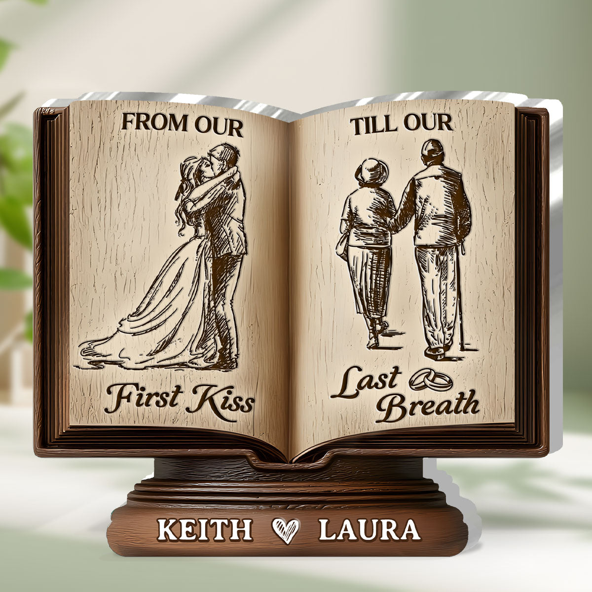 Personalized Shaped Acrylic Block Plaque for Couple Moments From First Kiss to Last Breath, Romantic Unique Gift for Partners