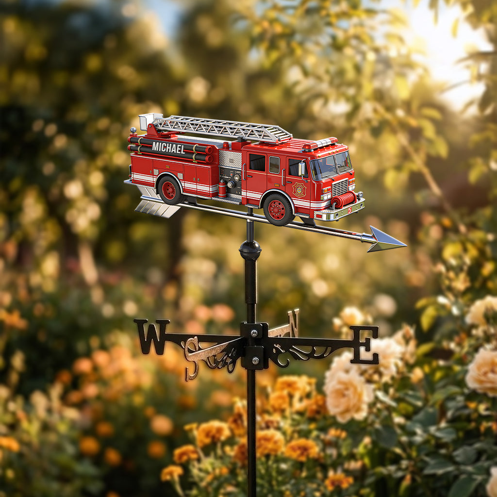 Fire Truck - Personalized Firefighter Weather Vane