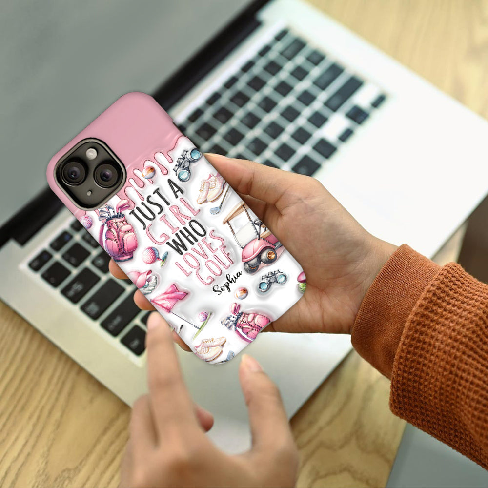 Just A Girl Who Loves Golf - Personalized Golf Full Print Phone Case