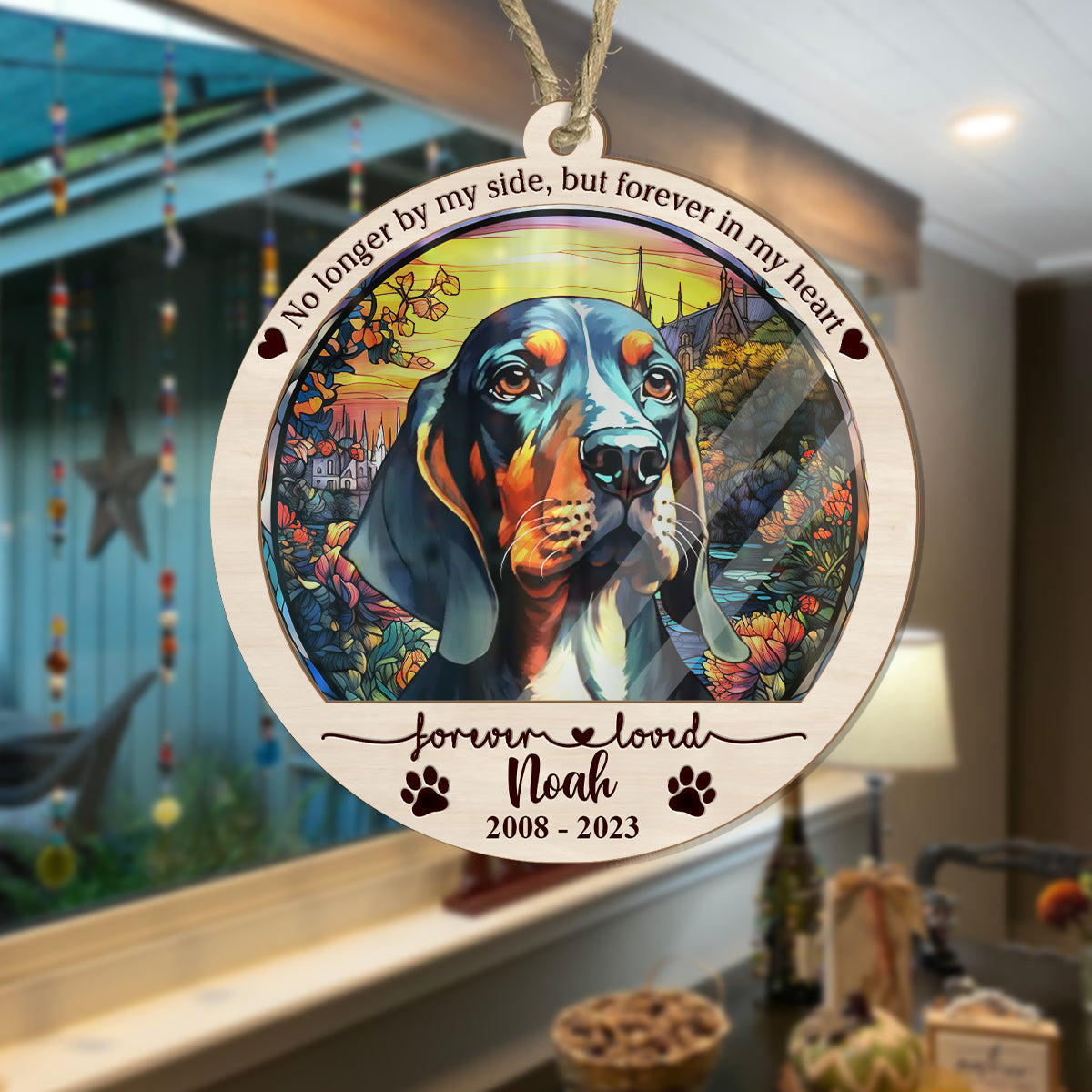Colorful Dog Cat - Personalized Dog Suncatcher