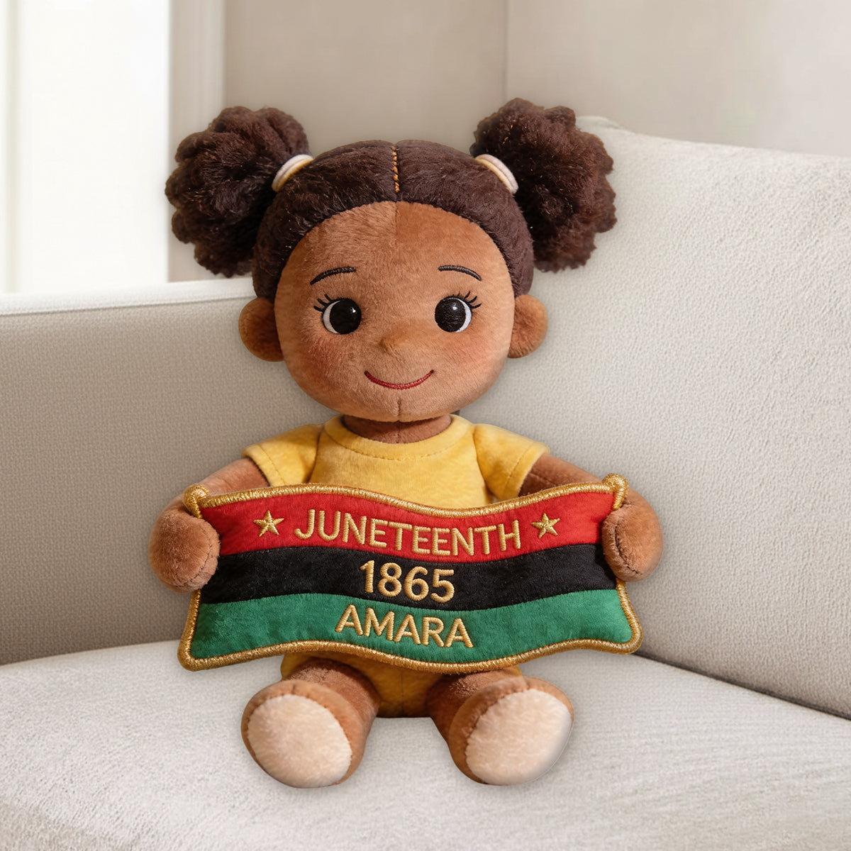 Celebrating Freedom 1865 - Personalized Juneteenth Premium Faux Fur Pillow