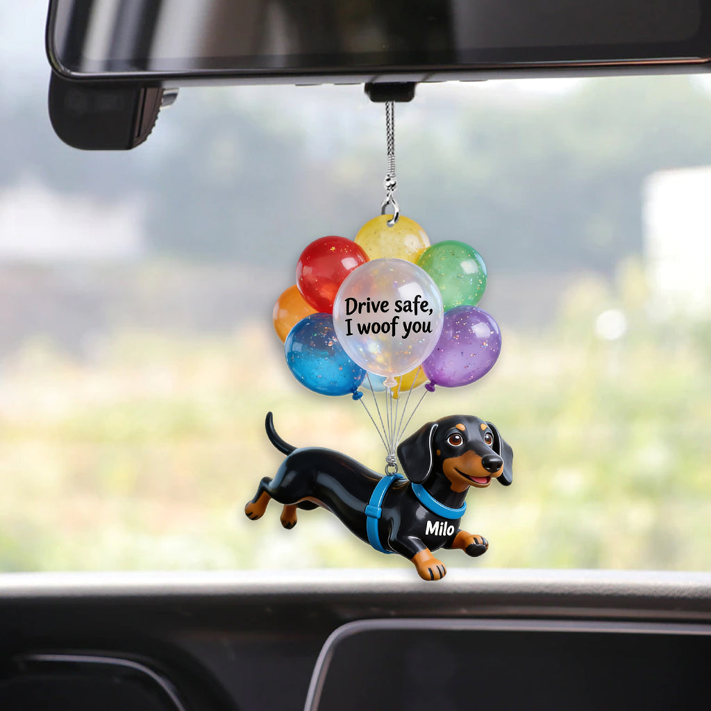 Drive Safe Balloon - Personalized Dog Transparent Car Ornament