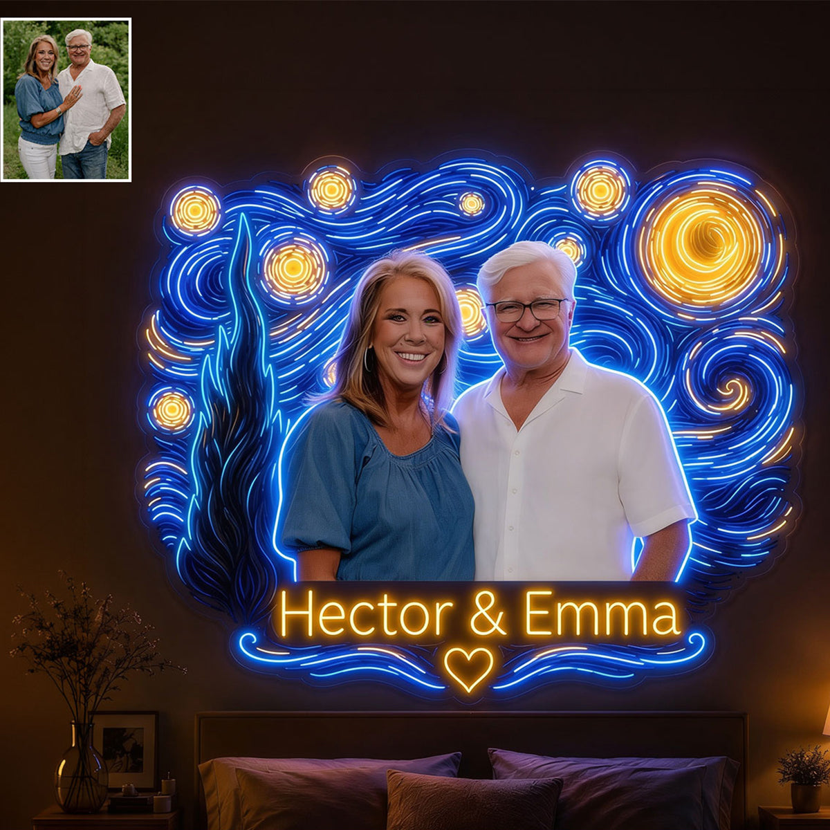 Beautiful Night Couple Gift - Personalized Couple Neon LED Light Sign