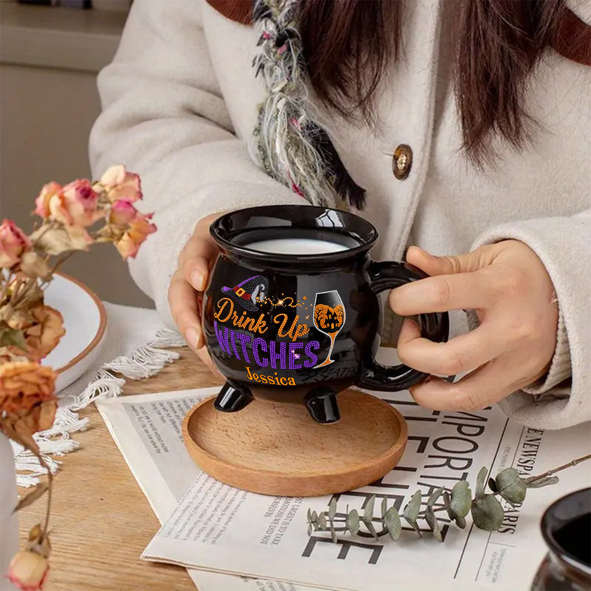 Drink Up Witches - Personalized Witch Cauldron Mug