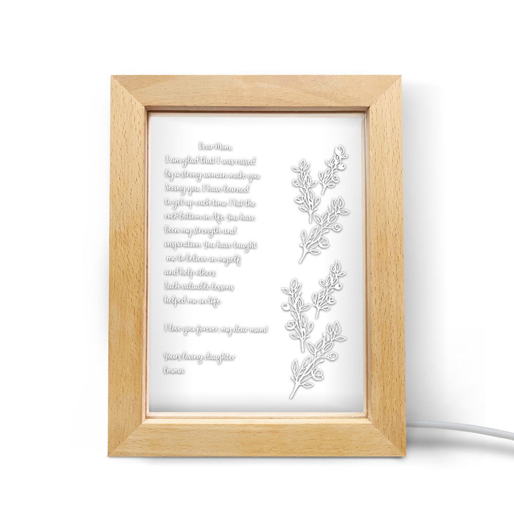 Dear Mom Hand-Written Letter - Personalized Mother Hand-Written Letter Lamp
