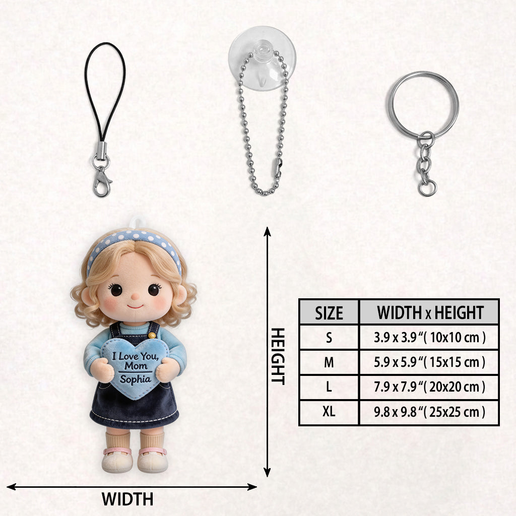 Cute Gift For Her, Your Companion - Personalized Mother Plush Keychain
