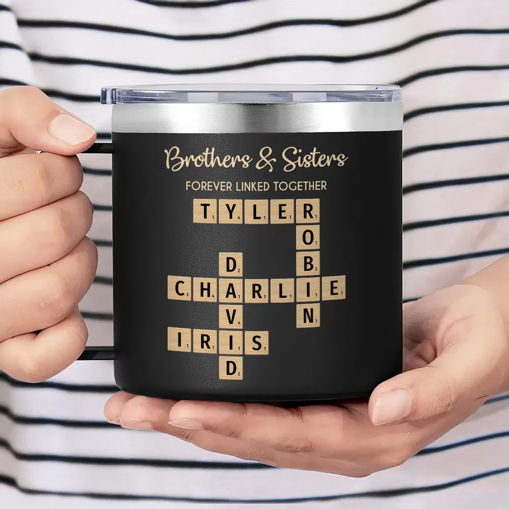 Brothers & Sisters Crossword Mug – A Heartwarming Gift Celebrating Family Bonds