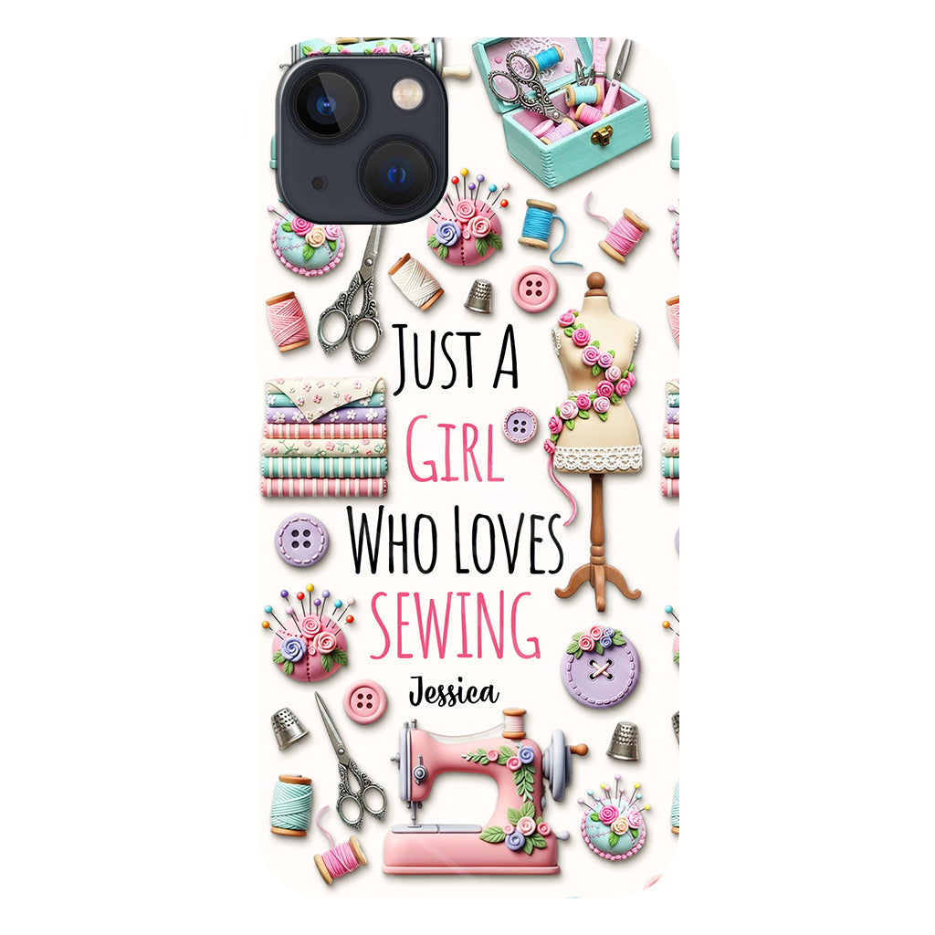 Just A Girl Who Loves Sewing - Personalized Sewing Full Print Phone Case