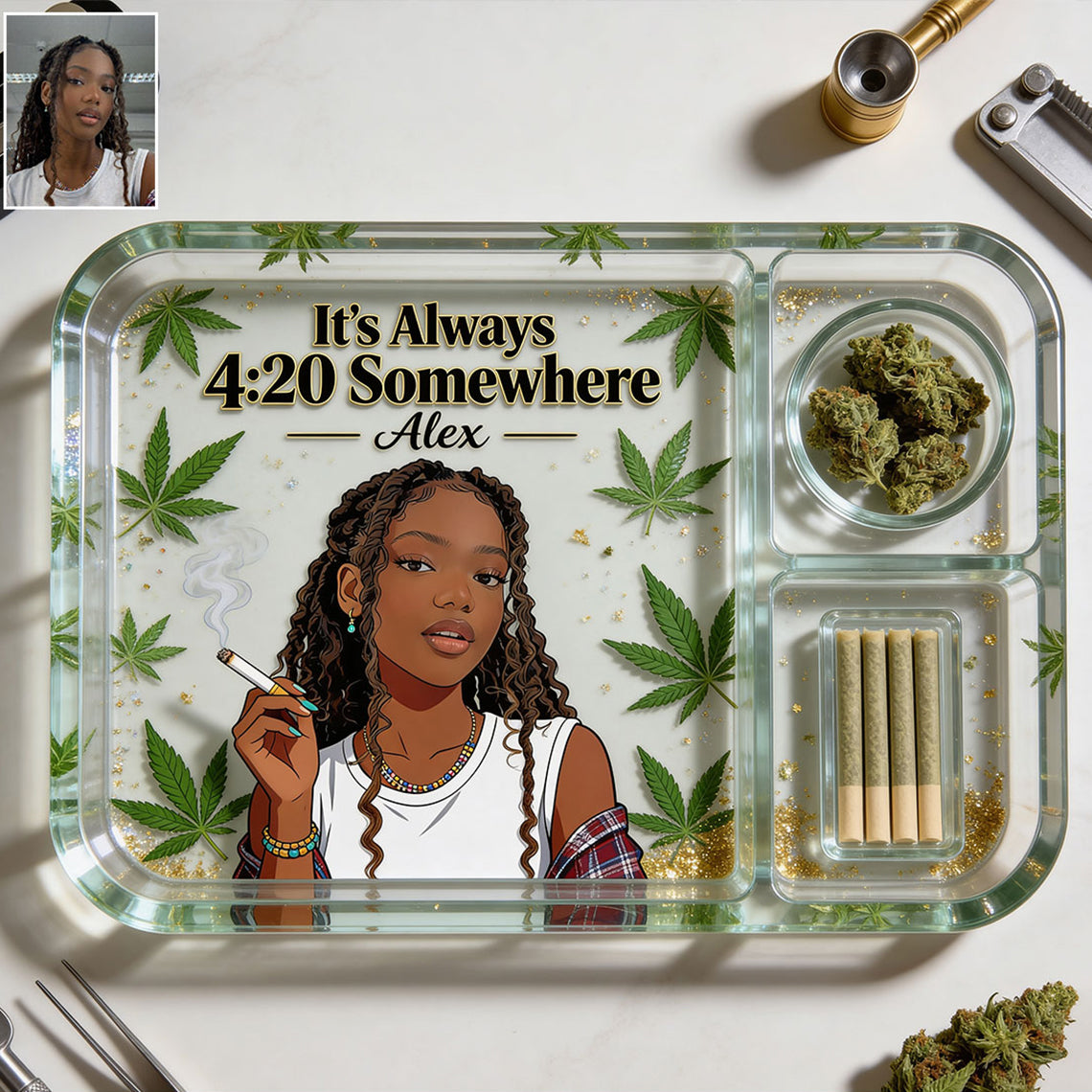 Custom Rolling Tray From Any Photo - Personalized Weed Catch-All Tray
