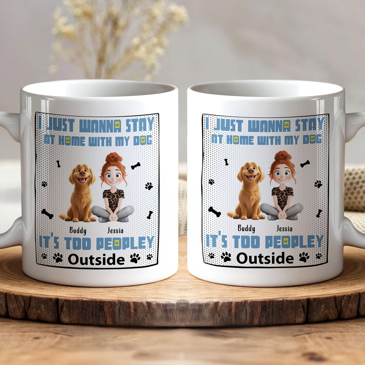 Personalized Pet Design White Ceramic Mug for Dog Lovers