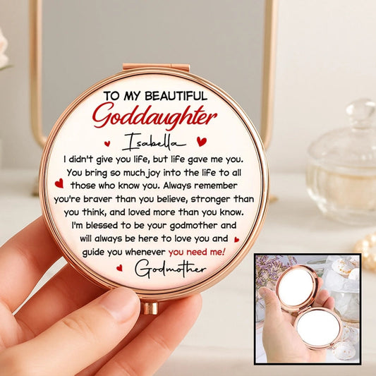 To My Beautiful Goddaughter - Personalized Custom Compact Mirror
