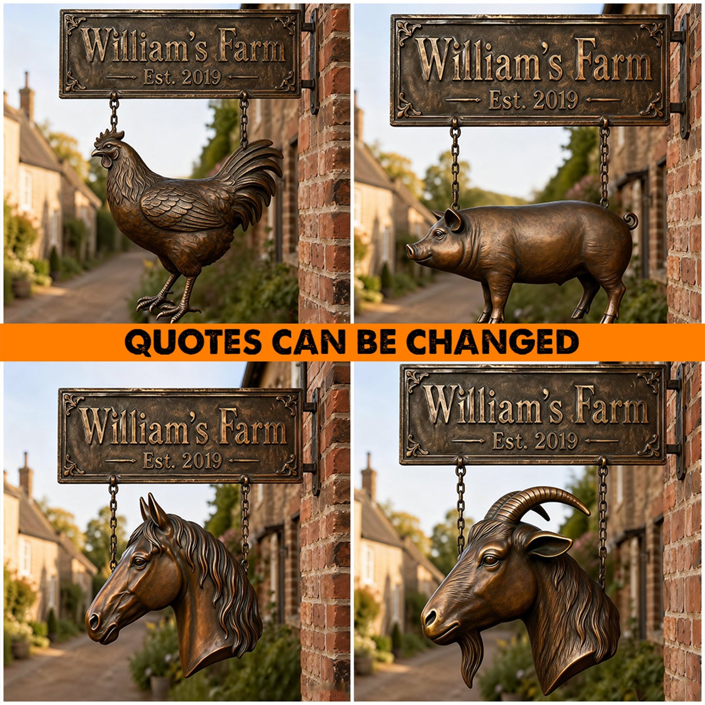 Happy Farm - Personalized Farmer Wooden Wall Mount Sign