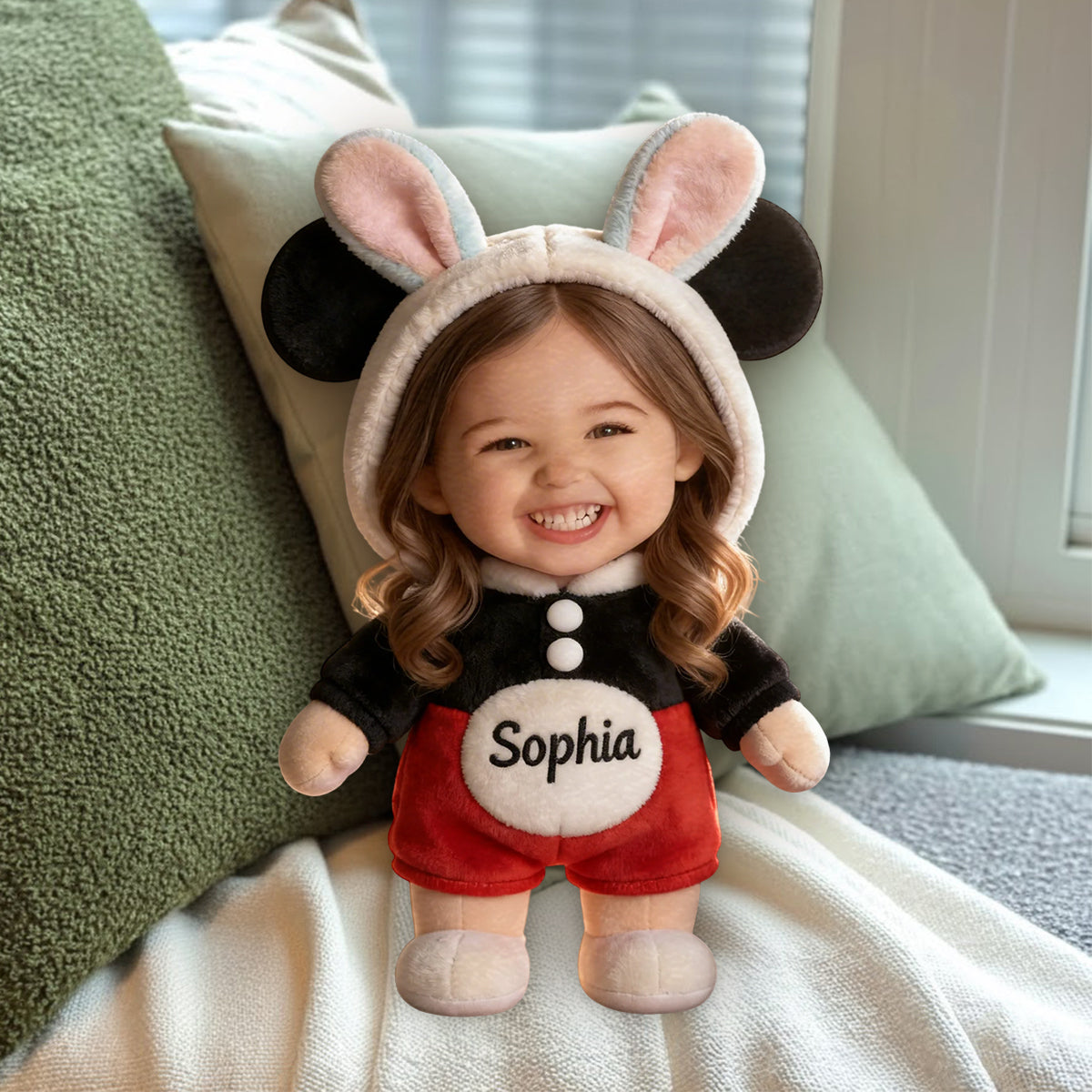 Any Photo Nana's Peeps Gift For Mom, Grandma - Personalized Kid Premium Faux Fur Pillow