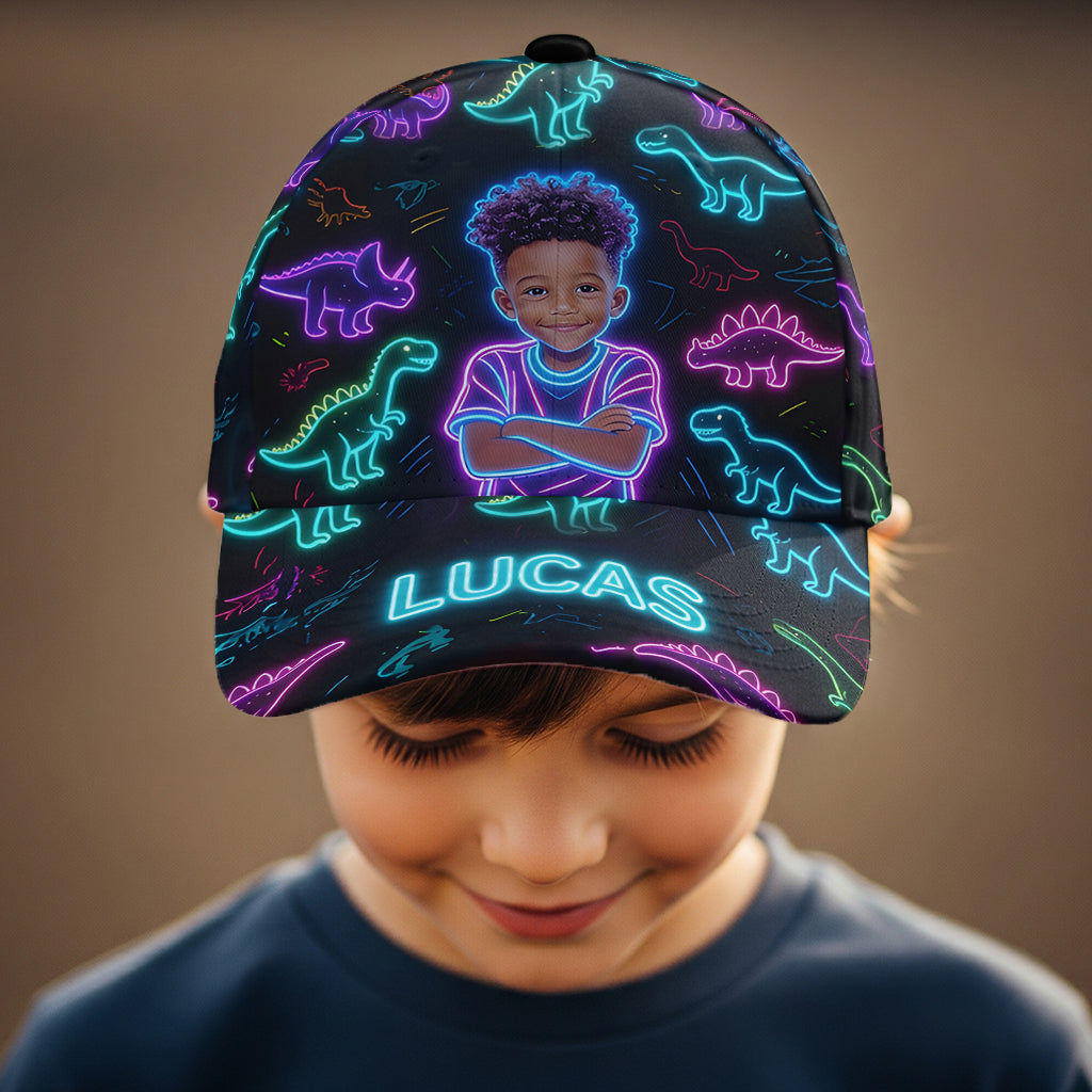 Dinosaur Pattern Custom From Photo - Personalized Kid Classic Cap