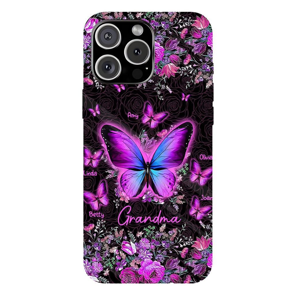 Grandma's Butterflies - Personalized Grandma Full Print Phone Case