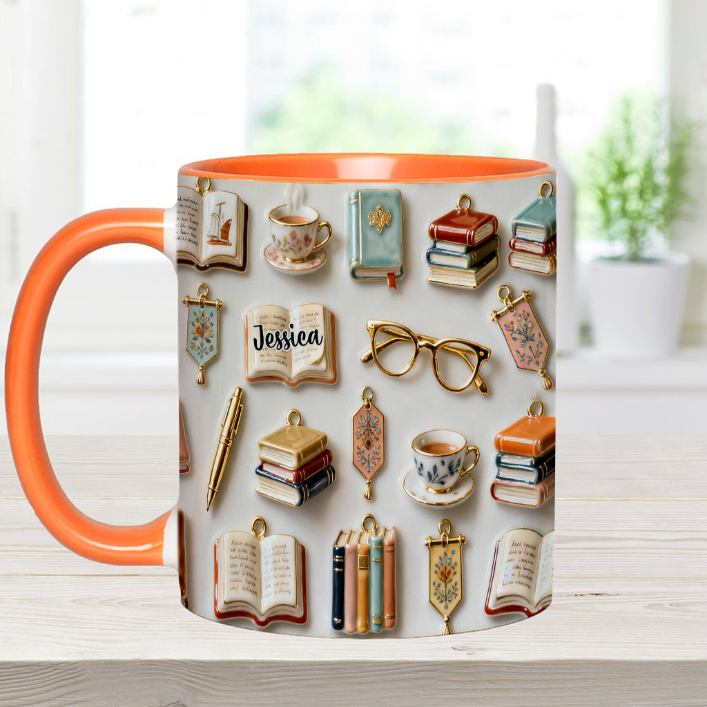 Just A Girl Who Loves Books - Personalized Book Accent Mug & Coaster