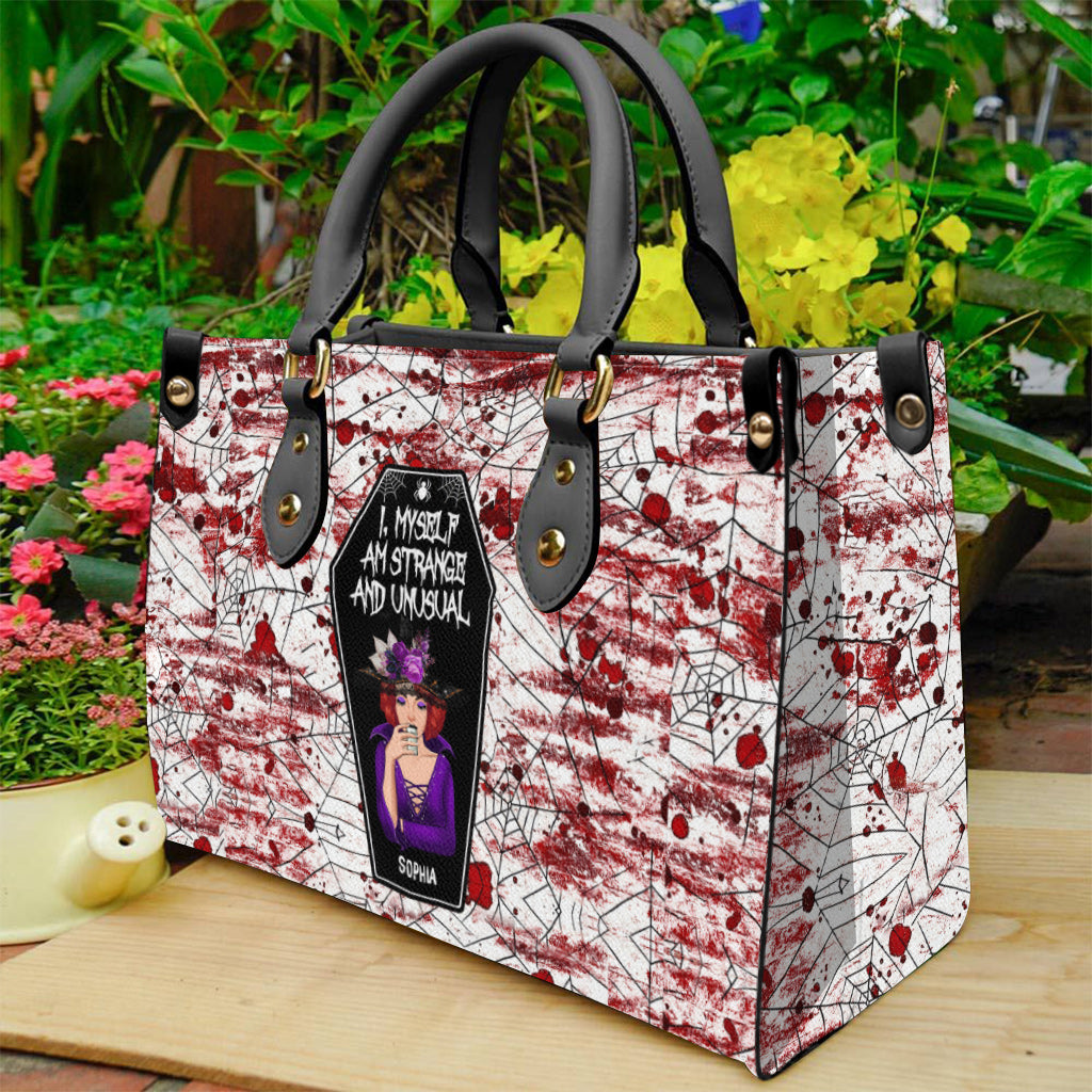 I Myself Am Strange and Unusual - Personalized Witch Leather Handbag