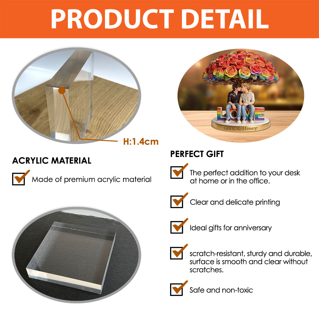 Custom Any Photo - Personalized LGBT Support Custom Shaped Acrylic Plaque
