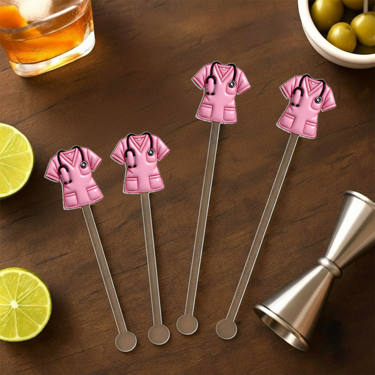 Love Being A Nurse - Personalized Nurse Set Accent Mug with Acrylic Stirrers