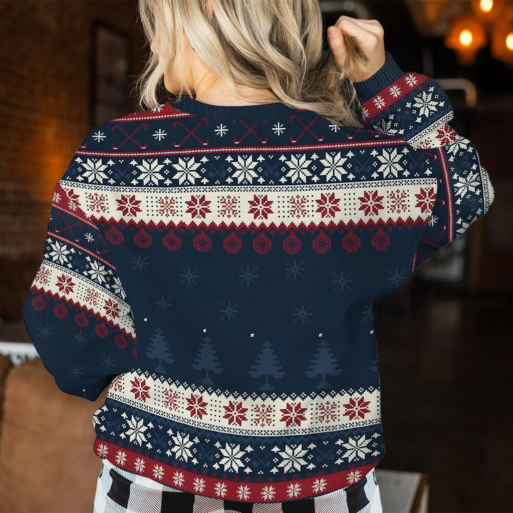 Christmas Golf - Personalized Golf Ugly Sweater