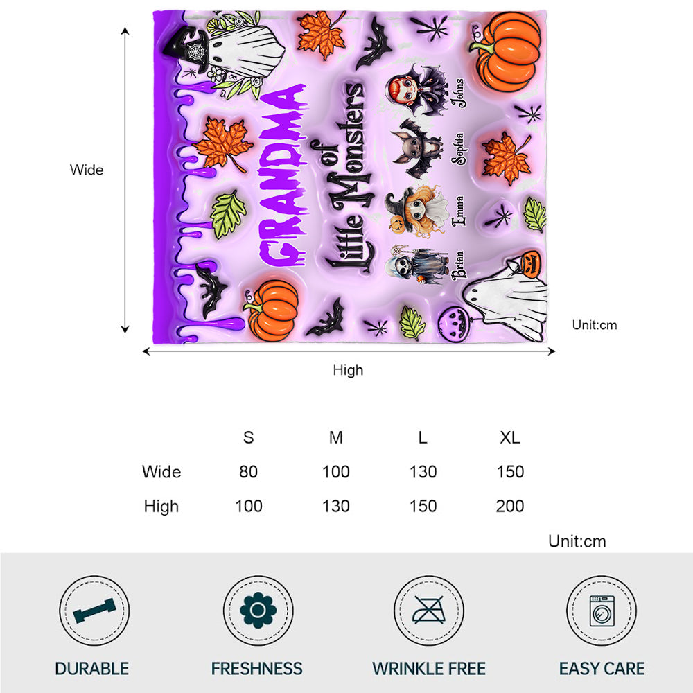 Grandma Of Little Monsters Any Title - Personalized Grandma Blanket