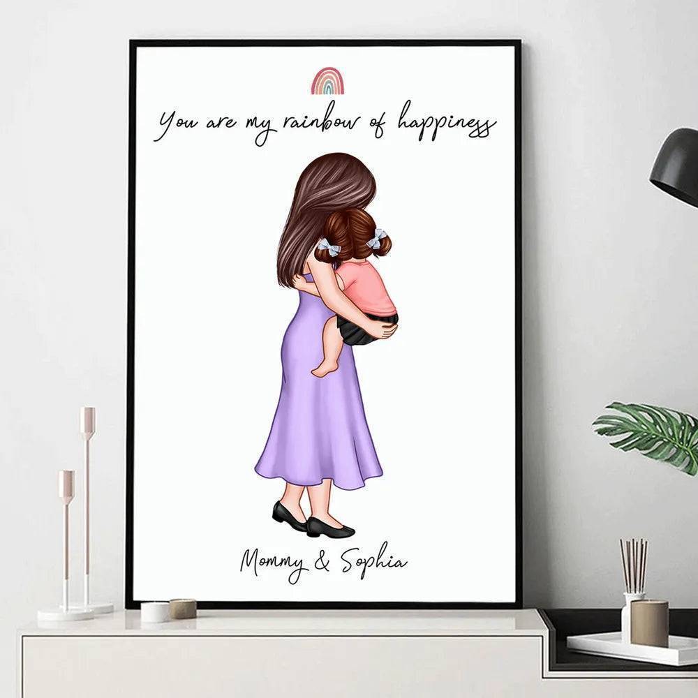 Mother's Embrace - 'You Are My Everything' Personalized Poster with Mom & Child - A Heartfelt Gift for Mother's Day