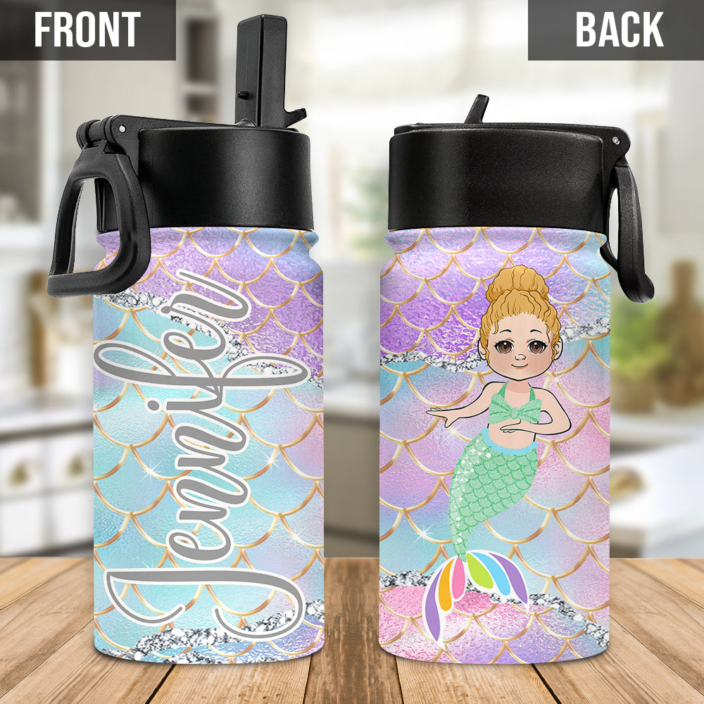 Little Mermaid - Personalized Family Kids Water Bottle