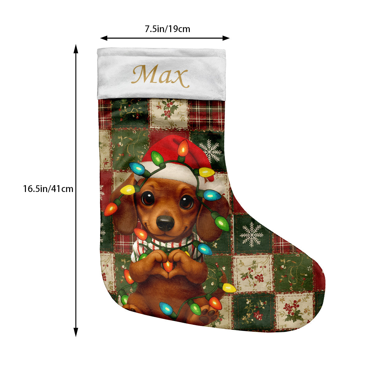 Cute Dog - Personalized Dog Christmas Stockings