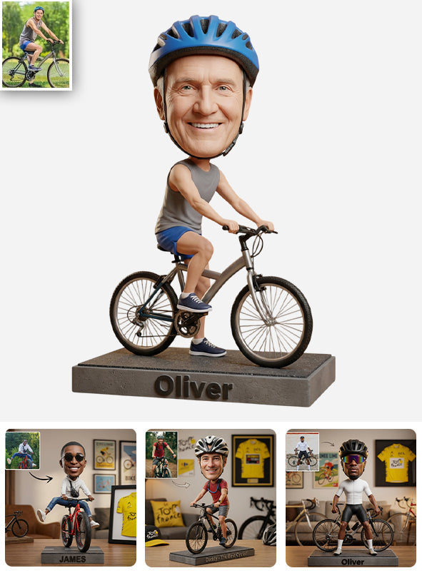 Bicycle Bobblehead - Personalized Cycling Custom Shaped Acrylic Plaque