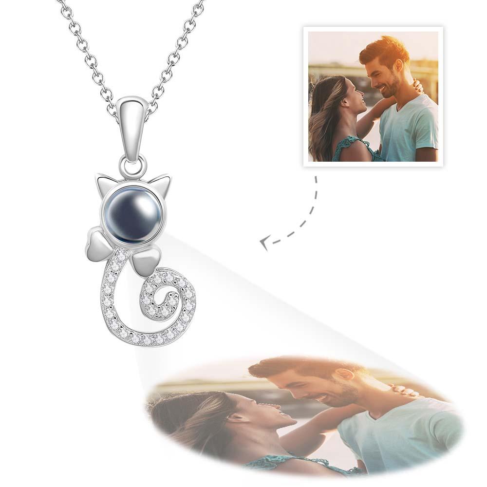 Gift for cat lovers, who lost a loved one - Personalized Cat Photo Projection Charm