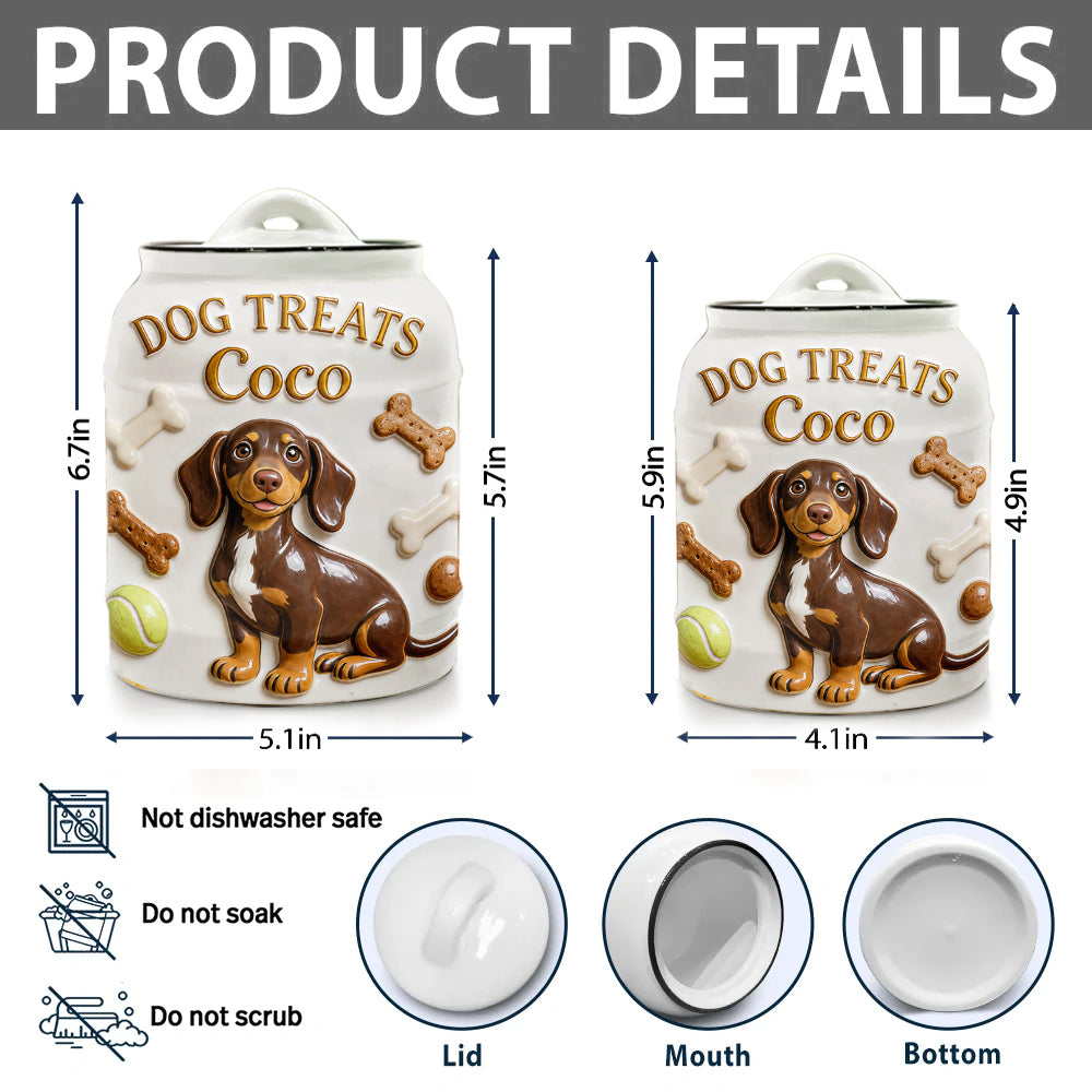 Custom Pet Photo Treat Storage Jar - Personalized Dog Cookie Jar